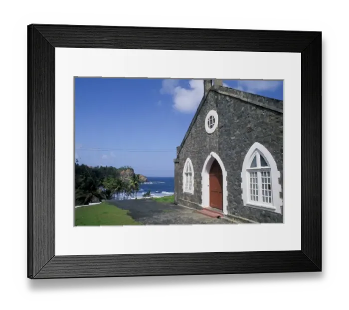 Framed Print : Caribbean, St. Vincent, Grenadines, Biabou. St. Matthews Church