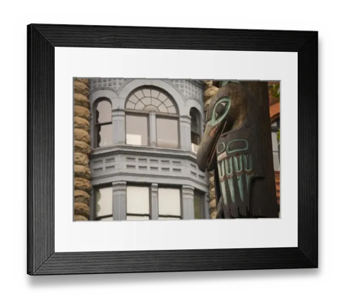 Framed Print : WA, Seattle, Totem pole and Pioneer building at historic Pioneer Square Framed Print : WA, Seattle, Totem pole and Pioneer building at historic Pioneer Square