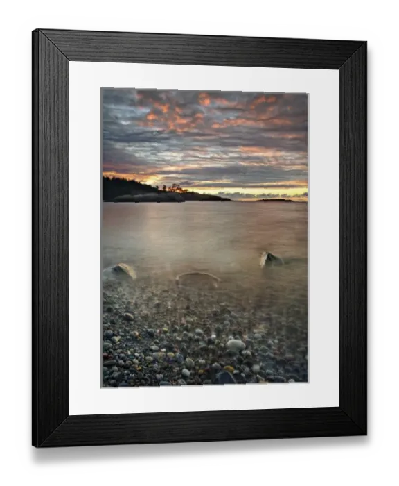 Framed Print : USA, Washington. Sunset on Agate Beach, Lopez Island. (MR) Framed Print : USA, Washington. Sunset on Agate Beach, Lopez Island. (MR)