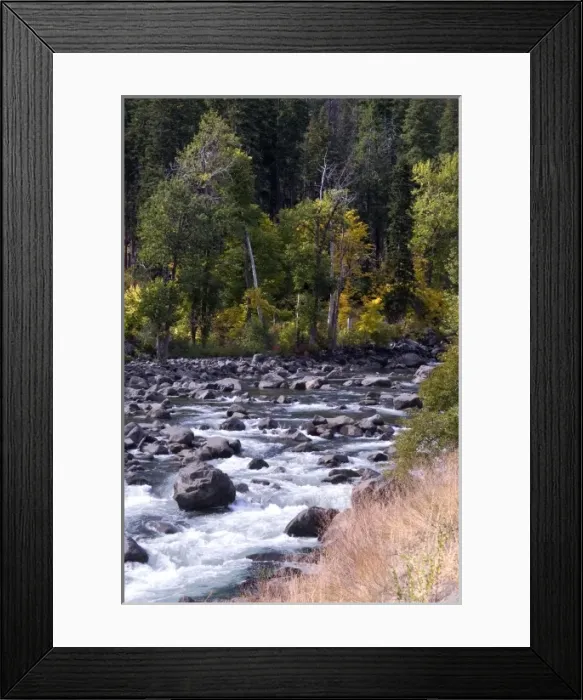 Framed Print : Wenatchee River in Autumn, near Leavenworth, Washington