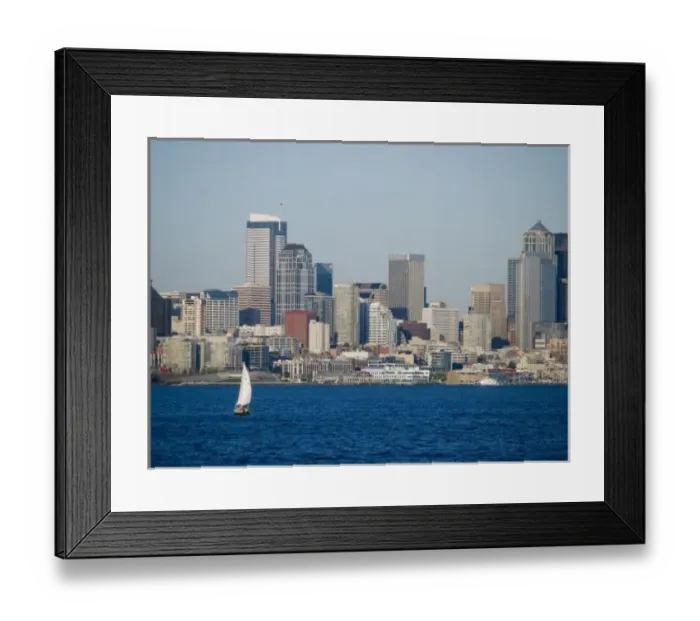 Framed Print : Seattle, Washington. Skyline of downtown from the ahrbour Framed Print : Seattle, Washington. Skyline of downtown from the ahrbour
