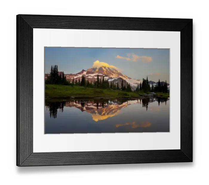 Framed Print : USA, Mt. Rainier National Park, Washington. Mt. Rainier reflected in tarn at Spray Park Framed Print : USA, Mt. Rainier National Park, Washington. Mt. Rainier reflected in tarn at Spray Park