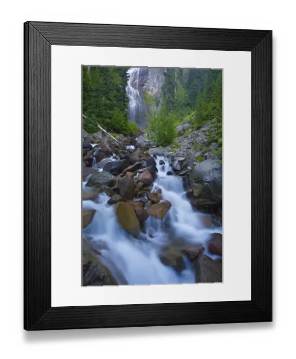 Framed Print : USA, Mt. Rainier National Park, Washington. Spray Falls near the Wonderland Trail Framed Print : USA, Mt. Rainier National Park, Washington. Spray Falls near the Wonderland Trail