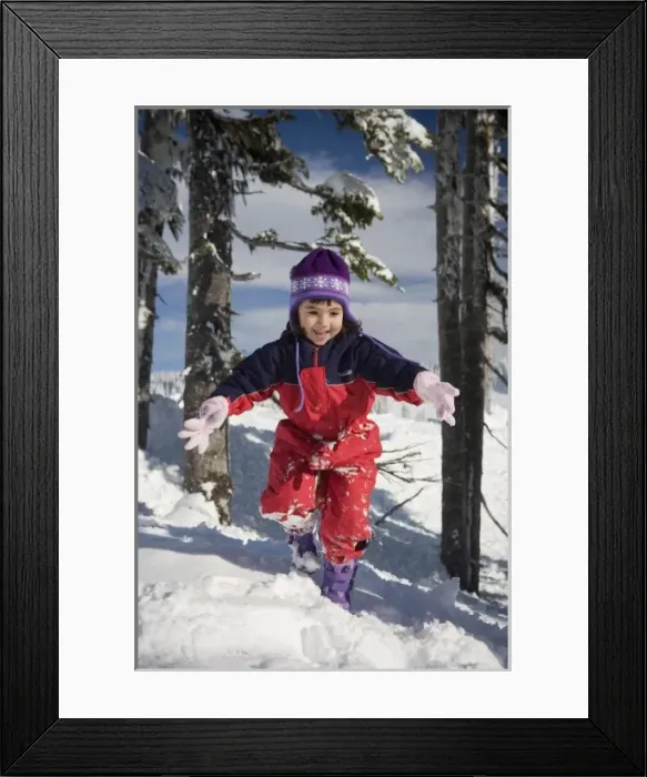 Framed Print : Four year old girl playing in the snow at Mt. Rainier National Park, Washington (MR) Framed Print : Four year old girl playing in the snow at Mt. Rainier National Park, Washington (MR)