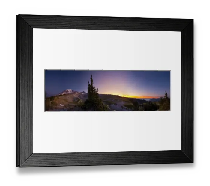 Framed Print : USA, Mt. Rainier National Park, Washington. Panorama at sunrise with Mt. Rainier Framed Print : USA, Mt. Rainier National Park, Washington. Panorama at sunrise with Mt. Rainier
