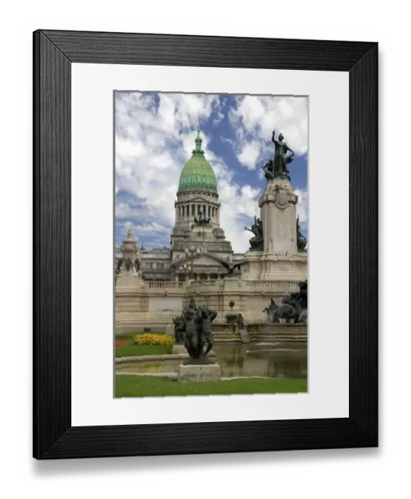 Framed Print : Monument to the Two Congresses in front of the Argentine National Congress building in Buenos Aires Framed Print : Monument to the Two Congresses in front of the Argentine National Congress building in Buenos Aires