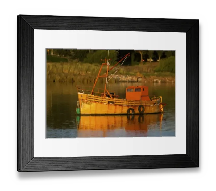 Framed Print : Fishing boat anchored at the port of Necochea, Argentina Framed Print : Fishing boat anchored at the port of Necochea, Argentina