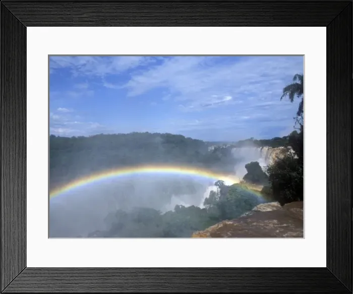 Framed Print : Rainbow over Iguazu Falls in Argentina