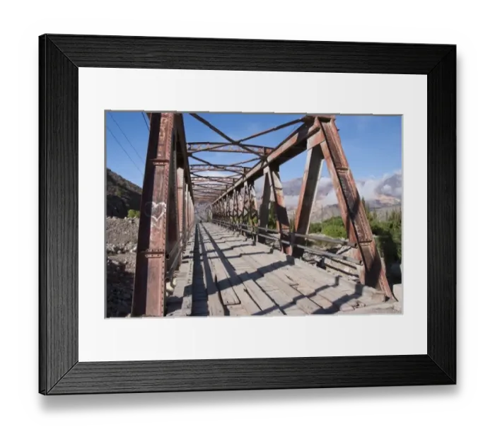 Framed Print : Argentina, Jujuy, Bridge in Tilcara, village in the Quebrada de Humahuaca, UNESCO