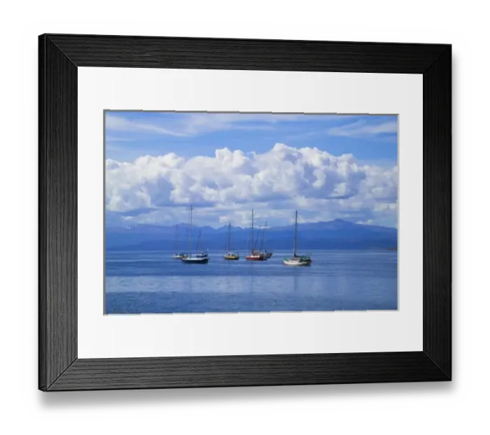 Framed Print : Clouds over sail boats in the ocean, Ushuaia, Argentina Framed Print : Clouds over sail boats in the ocean, Ushuaia, Argentina