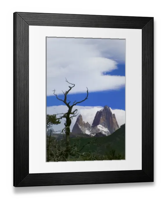 Framed Print : Dramatic clouds over Poincenot and Fitz Roy with nires trees, National Park Los Glaciares Framed Print : Dramatic clouds over Poincenot and Fitz Roy with nires trees, National Park Los Glaciares
