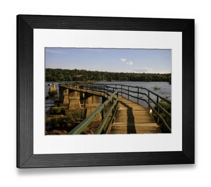 Framed Print : South America, Argentina, Iguacu Falls. A boardwalk stretches out across the top Framed Print : South America, Argentina, Iguacu Falls. A boardwalk stretches out across the top