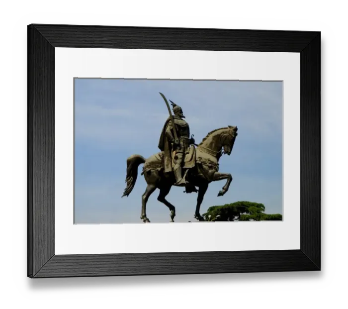 Framed Print : Albania, Tirana, Skanderbeg statue in Scanderbeg square