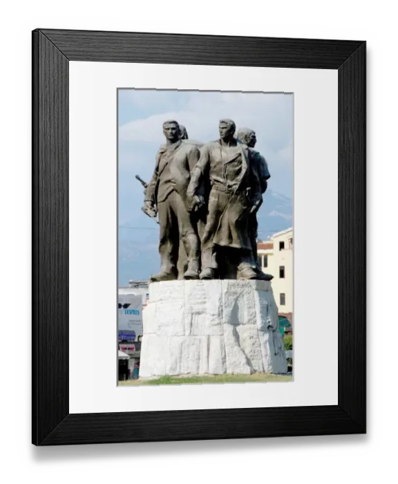Framed Print : Albania, Shkodra (Scutari) 5 Heroes Monument Framed Print : Albania, Shkodra (Scutari) 5 Heroes Monument