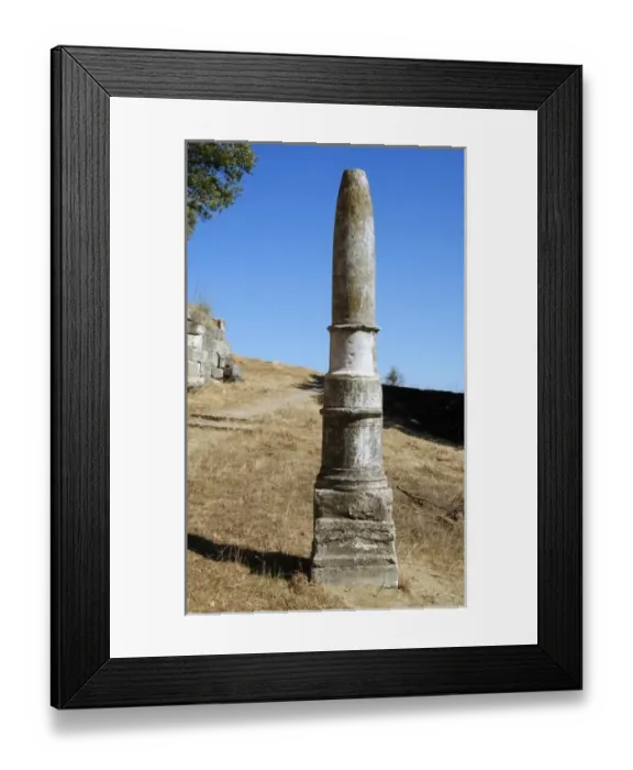 Framed Print : Greek Art. Albania, Pillar dedicated to the god Apollo. Ruins of Apollonia. Fier Framed Print : Greek Art. Albania, Pillar dedicated to the god Apollo. Ruins of Apollonia. Fier