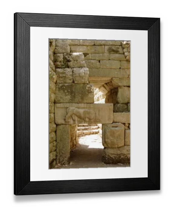 Framed Print : Cyclopean walls of the ancient city dating from IV century B. C. View of the gateway Framed Print : Cyclopean walls of the ancient city dating from IV century B. C. View of the gateway
