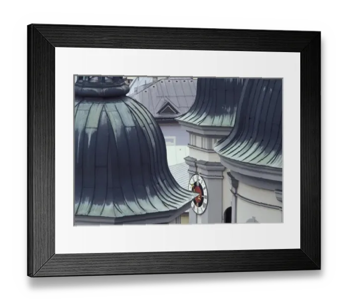 Framed Print : Austria, Salzburg. Rooftop view of St. Erhard Church
