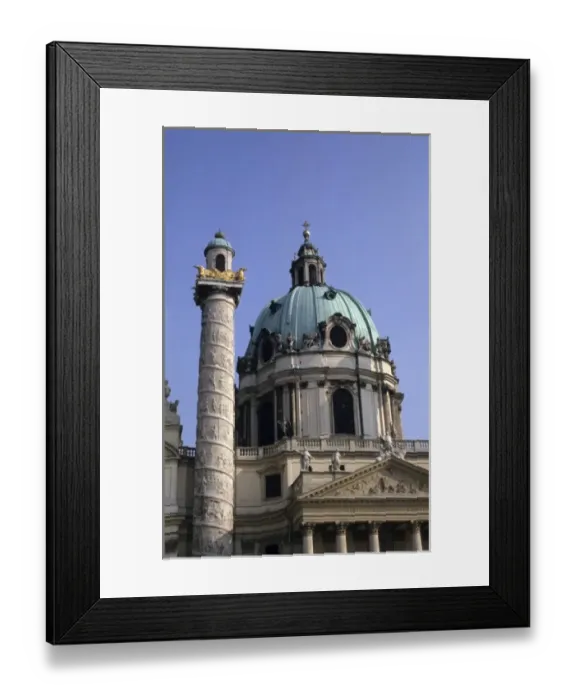 Framed Print : Life In Austria with the famous St Charles Cathedral of Baroque architecture in Vienna Framed Print : Life In Austria with the famous St Charles Cathedral of Baroque architecture in Vienna