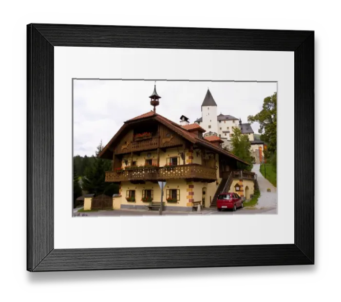 Framed Print : Burgerlebnis Castle and old house in old town of Mauterndorf Austria Framed Print : Burgerlebnis Castle and old house in old town of Mauterndorf Austria