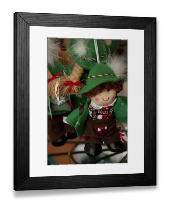 Framed Print : Austria, Wachau Valley, Melk. Historic downtown Melk. Typical Austrian souvenir doll Framed Print : Austria, Wachau Valley, Melk. Historic downtown Melk. Typical Austrian souvenir doll