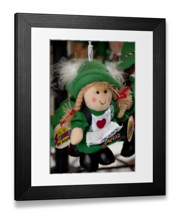Framed Print : Austria, Wachau Valley, Melk. Historic downtown Melk. Typical Austrian souvenir doll Framed Print : Austria, Wachau Valley, Melk. Historic downtown Melk. Typical Austrian souvenir doll