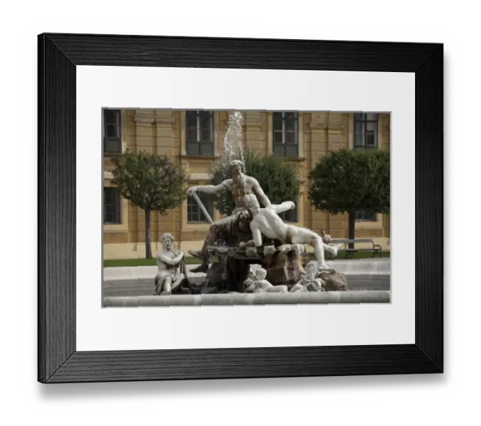 Framed Print : Austria, Vienna. Maria Theresas baroque Schonbrunn Palace, fountain. UNESCO