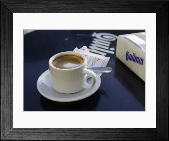Framed Print : Lagrima, literally a tear, is a coffe with steamed milk