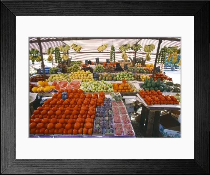 Framed Print : Brazil, Rio de Janeiro, produce for sale at market, near Ipanema Beach