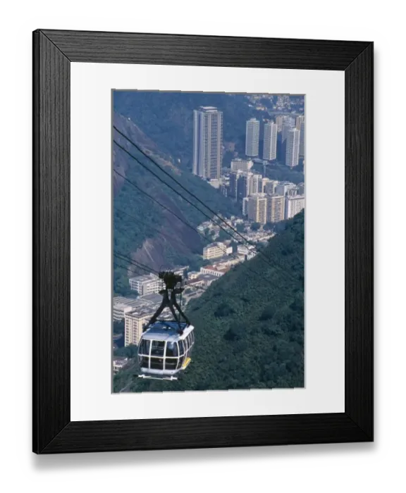 Framed Print : Brazil, Rio de Janeiro, view of the city and cable car ride to the top of Morrow do Urca Framed Print : Brazil, Rio de Janeiro, view of the city and cable car ride to the top of Morrow do Urca