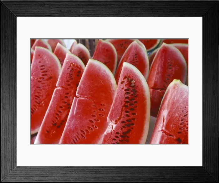 Framed Print : Brazil, Rio de Janeiro, watermelon for sale at market, near Ipanema Beach