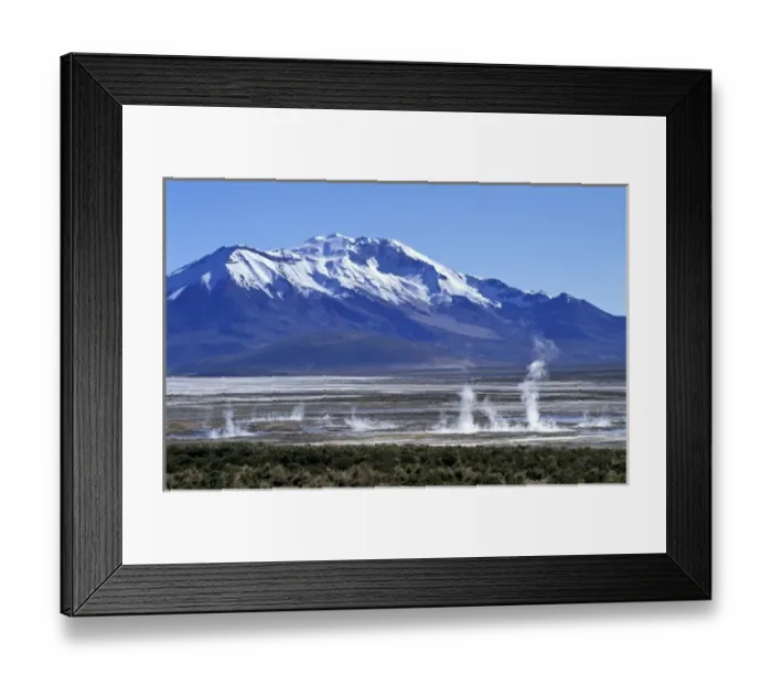 Framed Print : Chile, Altiplano, Tarapaca, Surire National Reserve. Hot spring at Surire Salt Lake Framed Print : Chile, Altiplano, Tarapaca, Surire National Reserve. Hot spring at Surire Salt Lake