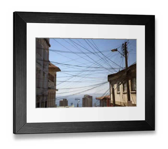 Framed Print : South America, Chile, Valparaiso. Electrical wires converge in a jumble on a pole Framed Print : South America, Chile, Valparaiso. Electrical wires converge in a jumble on a pole
