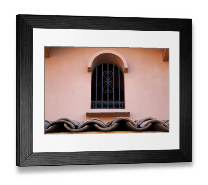 Framed Print : South America, Chile, Lo Abarca. Wrought iron window and roof tiles at Casa Marin Winery Framed Print : South America, Chile, Lo Abarca. Wrought iron window and roof tiles at Casa Marin Winery