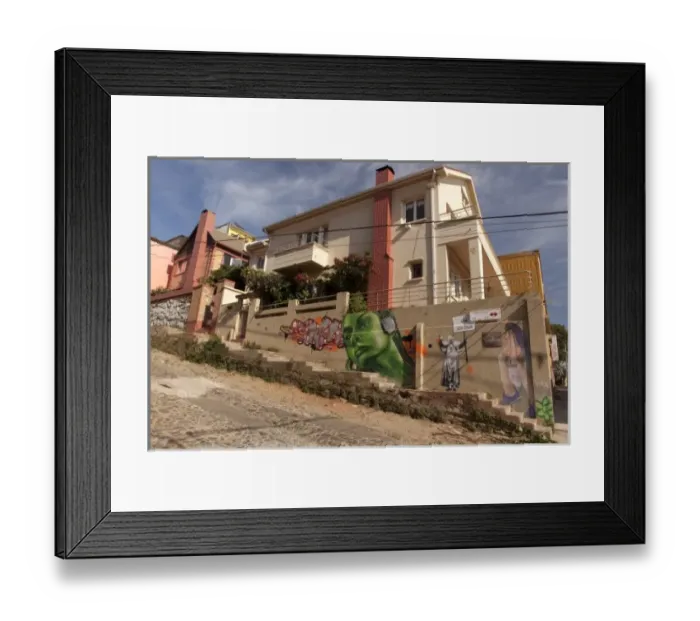 Framed Print : South America, Chile, Valparaiso. One of painted murals all over the city. (UNESCO Framed Print : South America, Chile, Valparaiso. One of painted murals all over the city. (UNESCO