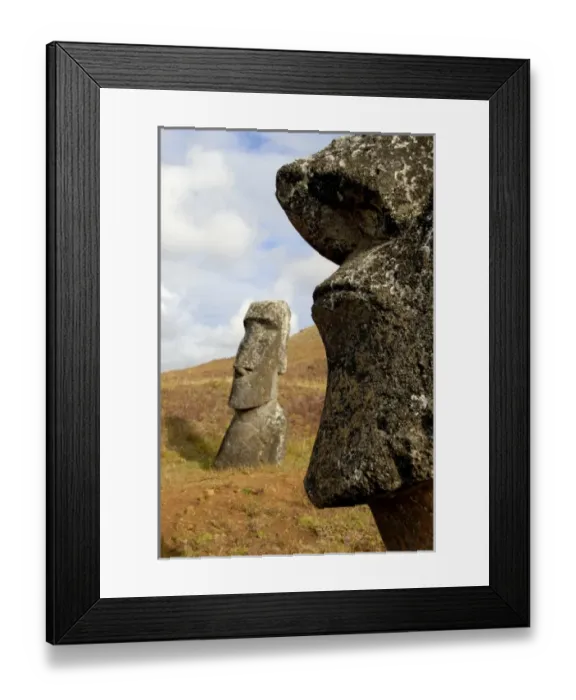 Framed Print : Chile, Easter Island (aka Rapa Nui). Rano Raraku, the main rock quarry for the great stone Moai
