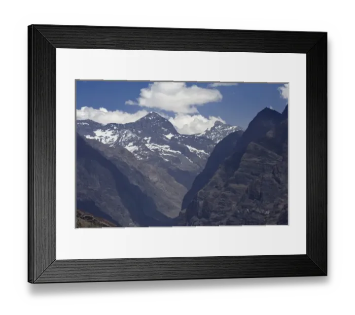 Framed Print : South America, Chile, Rio Blanco Valley, Andes Mountains - aerial
