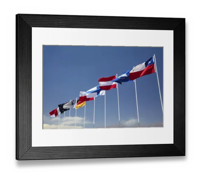 Framed Print : Country Flags at FAI World Sailplane Grand Prix, Santiago, Chile, South America