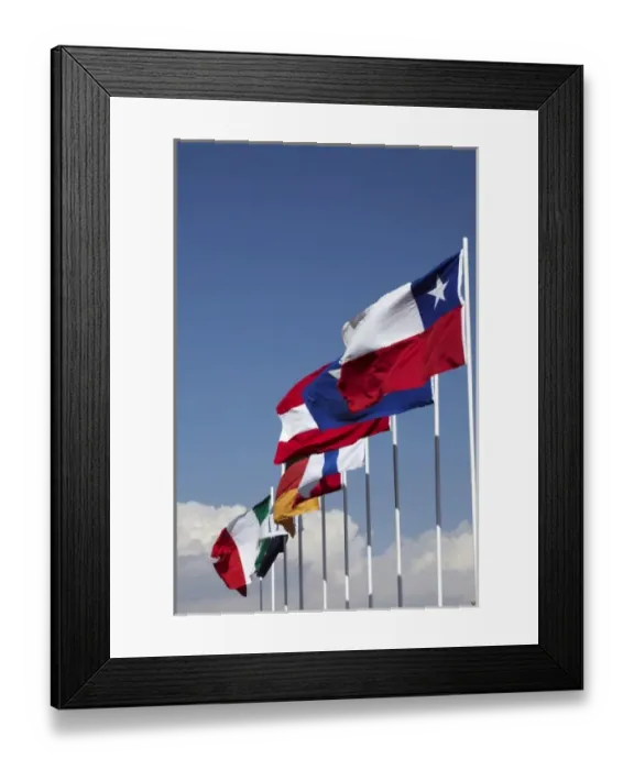 Framed Print : Country Flags at FAI World Sailplane Grand Prix, Santiago, Chile, South America
