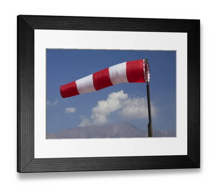 Framed Print : Wind Sock, Vitacura Airfield, Santiago, Chile, South America