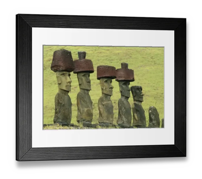 Framed Print : Chile, Easter Island, Rapa Nui, Ahu Nau-nau ceremonial site, Moai stone heads, Anakena Beach Framed Print : Chile, Easter Island, Rapa Nui, Ahu Nau-nau ceremonial site, Moai stone heads, Anakena Beach