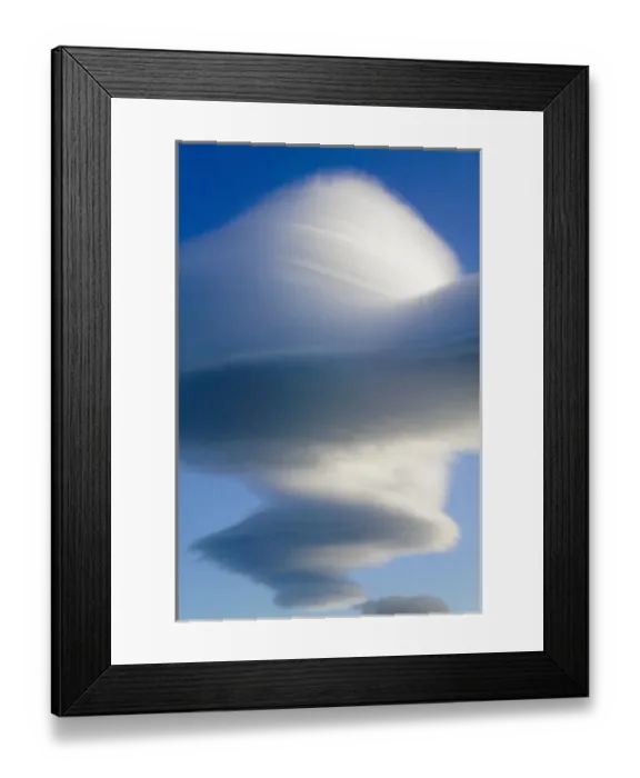 Framed Print : Dramatic clouds in the blue sky, Torres del Paine National Park, Patagonia, Chile