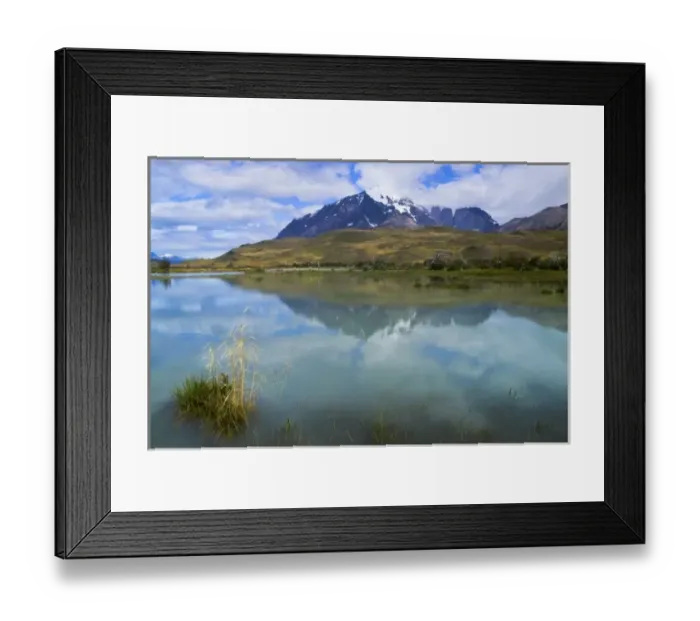 Framed Print : Landscape of Torres del Paine with Lago Pehoe, Patagonia, Chile Framed Print : Landscape of Torres del Paine with Lago Pehoe, Patagonia, Chile
