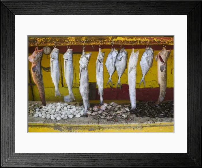 Framed Print : Fish booth on Concon Beach, near Vina del Mar, Chile