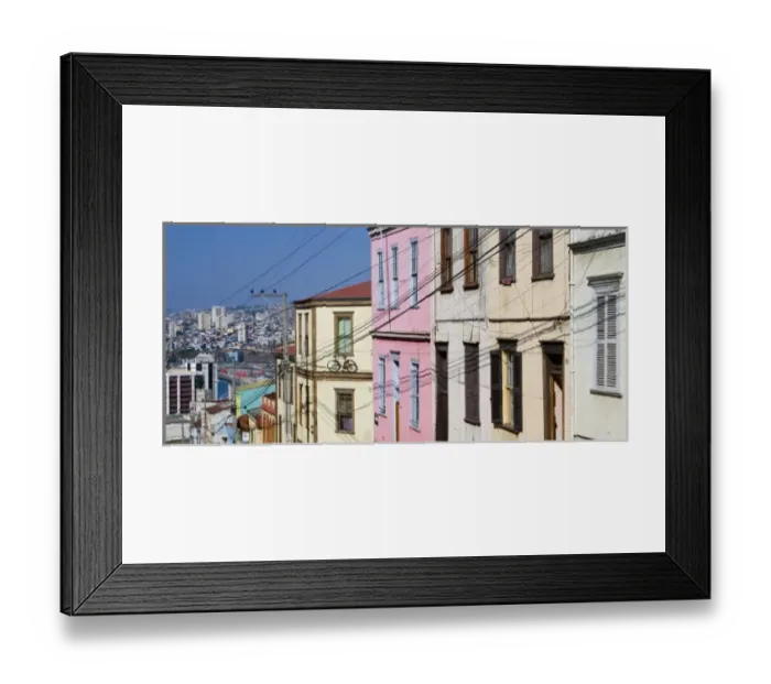 Framed Print : ValparaIso, Chile. South America. Colorful buildings on Cerro ConcepcIon Framed Print : ValparaIso, Chile. South America. Colorful buildings on Cerro ConcepcIon