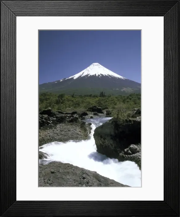 Framed Print : South America, Chile, Magellanes, Vicente Perez Rosales National Park. Saltos del Petrohue Framed Print : South America, Chile, Magellanes, Vicente Perez Rosales National Park. Saltos del Petrohue