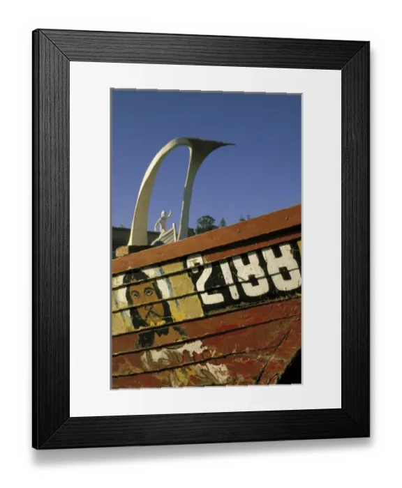 Framed Print : South America, Chile, Vina del Mar. Fishing boat detail Framed Print : South America, Chile, Vina del Mar. Fishing boat detail