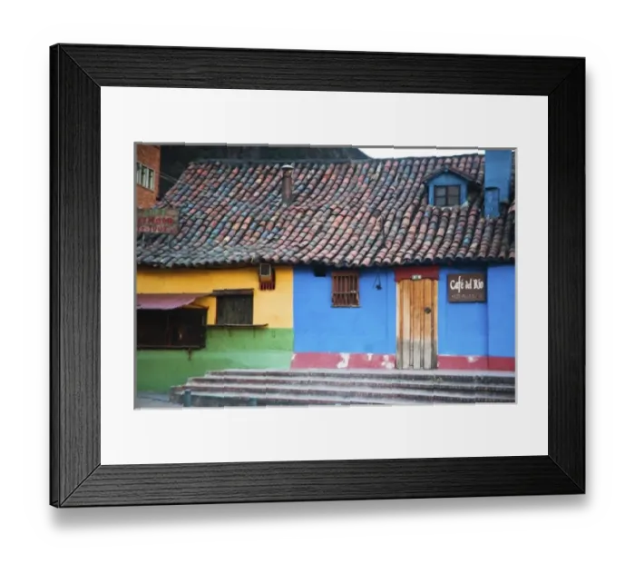 Framed Print : Bogota, Colombia. A colorful house in downtown Bogota