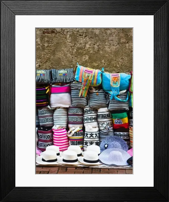 Framed Print : Cartagena, Colombia. There are plenty of vendors selling various local handiwork Framed Print : Cartagena, Colombia. There are plenty of vendors selling various local handiwork