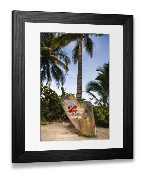 Framed Print : Taganga, Colombia. A sign encouraging care and protection of the beautiful beaches Framed Print : Taganga, Colombia. A sign encouraging care and protection of the beautiful beaches