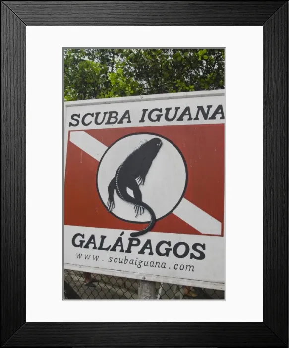 Framed Print : Suba sign on Santa Cruz Highlands Galapagos Islands Ecuador South America Galapagos